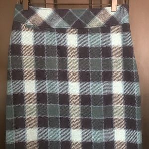 L.L. Bean ( favorite fit)  blue(s) plaid skirt